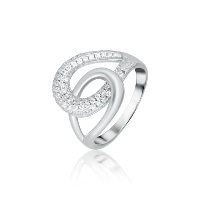 JVD Dámský mohutný stříbrný prsten se zirkony ryz. 925/1000 SVLR1322XE9BI60