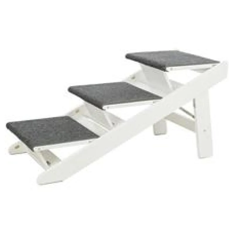 Rampa / schůdky, skládací 44 x 46 x 106 cm, dřevo, bílá 44 x 46 x 106 cm, dřevo, bílá