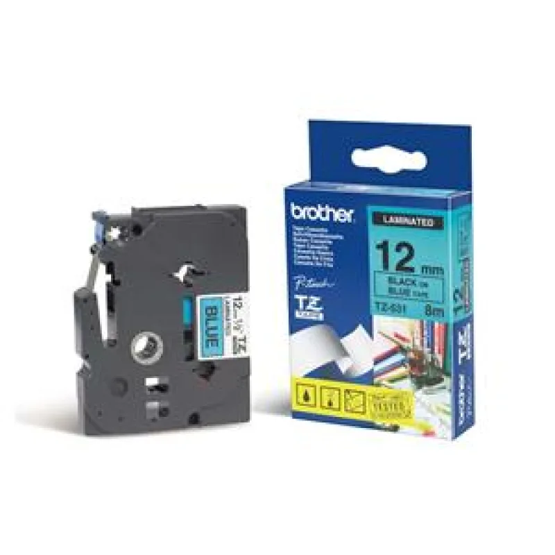 TZE-531, modrá / čierna, 12mm TZE531