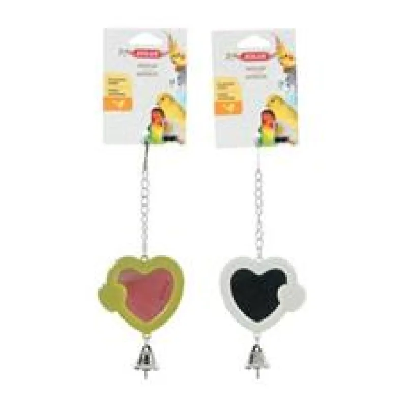 Hračka pro ptáky zrcátko srdce plast Zolux 1 ks