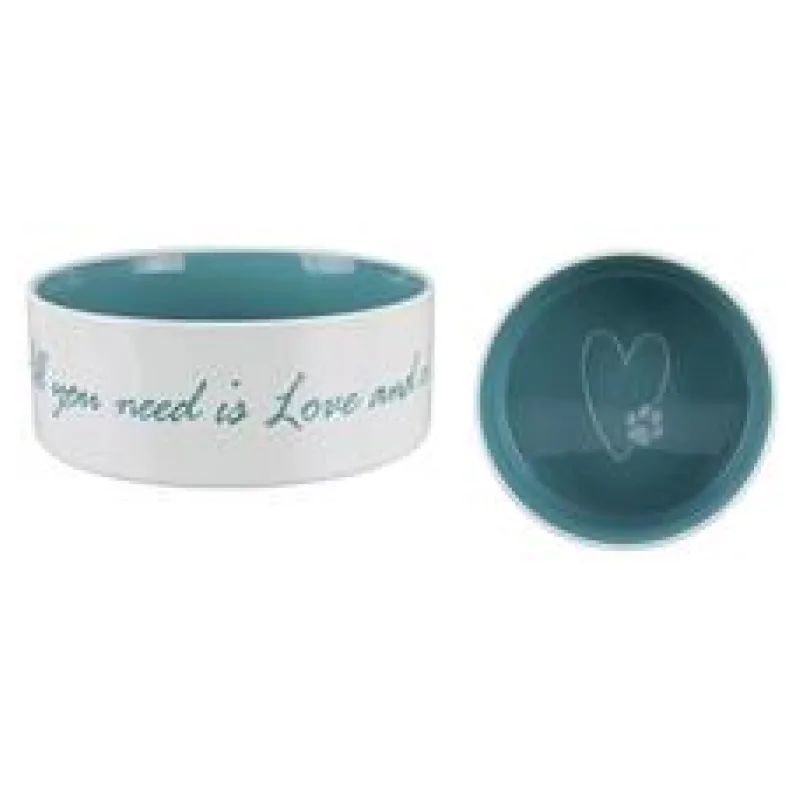 keramická miska Petďs home, krémovo/petrolejová 1,4l/20 cm