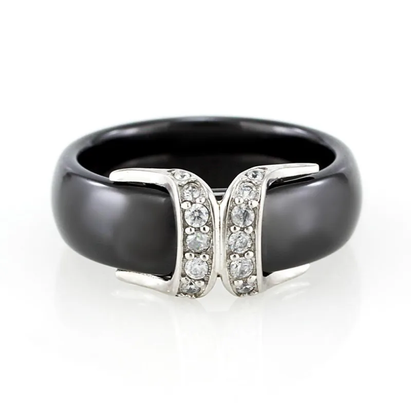 MPM Prsten z chirurgické oceli Ring 7830, Ceramic, size 51