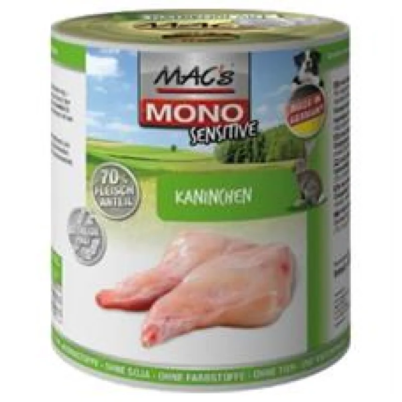 Konz. MACs Dog MONO Sensitive KRÁLÍK 800 g