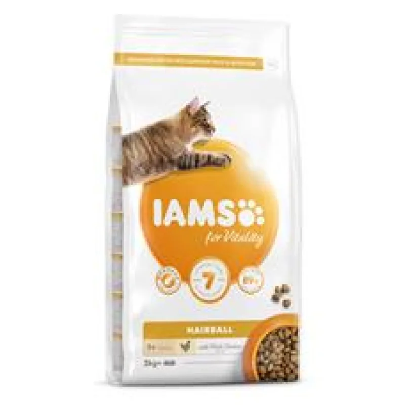 IAMS for Vitality Adult Cat Food Hairball Reduction with Fresh Chicken 10 kg
