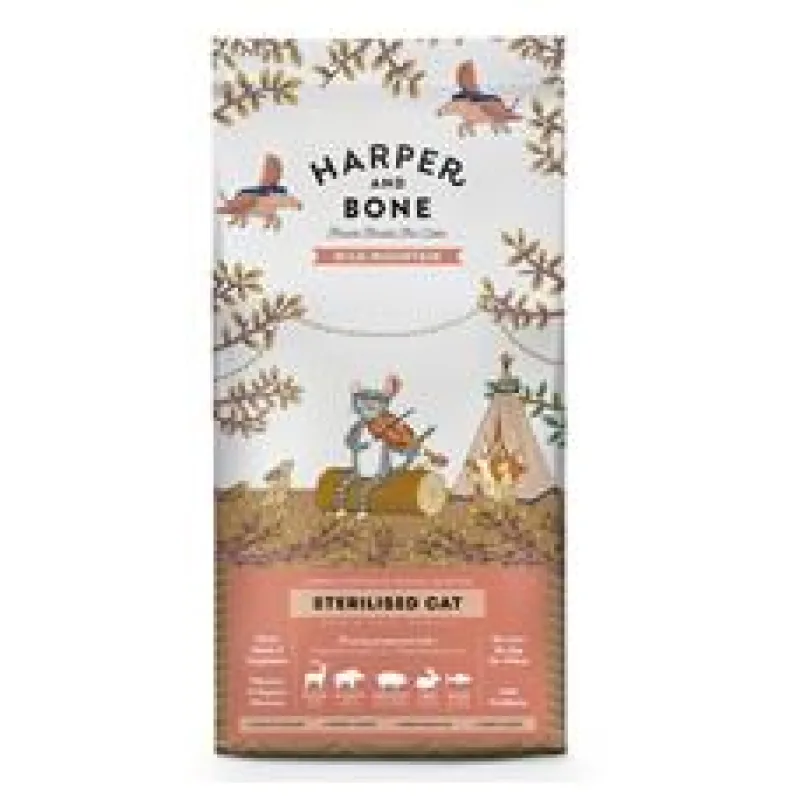 Harper and Bone Cat Sterilised divoké hory 4 x 5 kg + 2 kg ZDARMA
