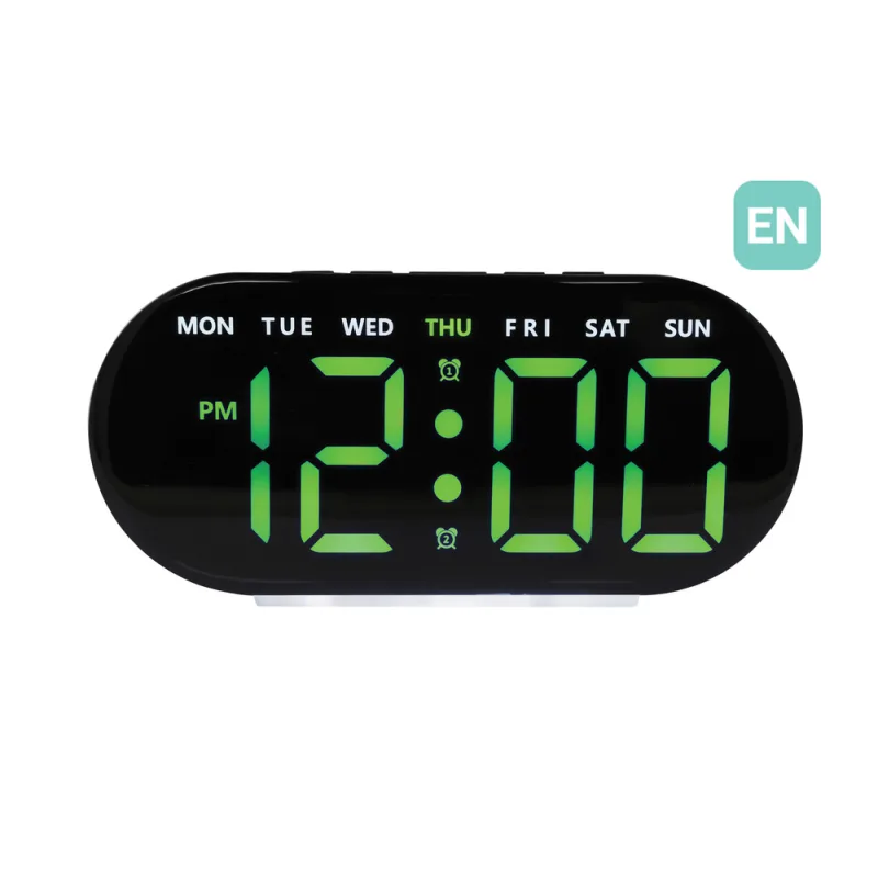 JVD Digitální černý budík do sítě se zelenými číslicemi JVD SB8035.2