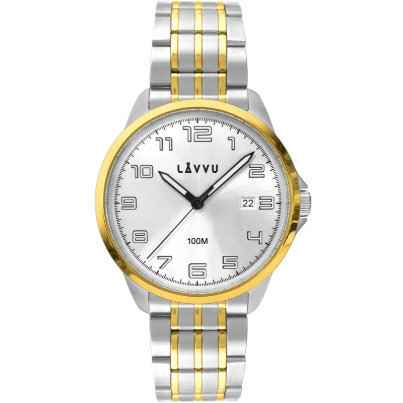 LAVVU Stylové zlacené pánské hodinky LAVVU SORENSEN Gold LWM0203