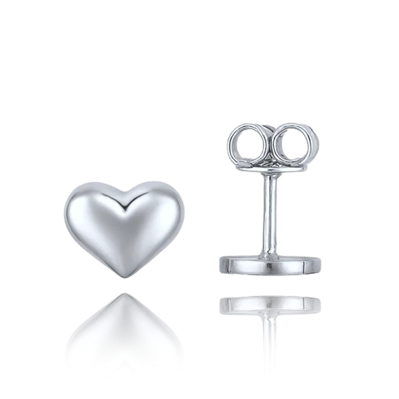 MINET Elegantní zlaté náušnice z bílého zlata srdíčka Au 585/1000 0,95g JMG0231WSE00
