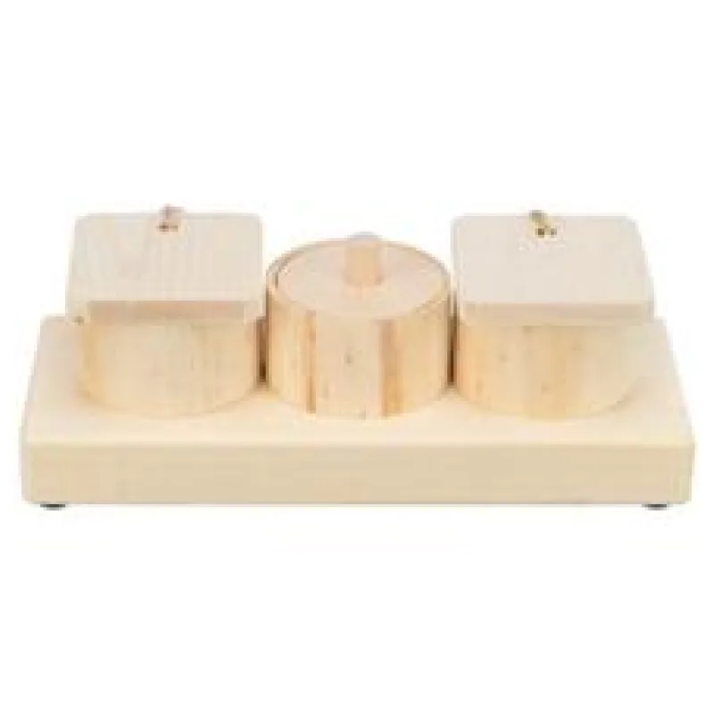 Snack Cups - interaktivní hra pro králíčky, 15 x 4,5 x 6 cm, dřevo 1 ks