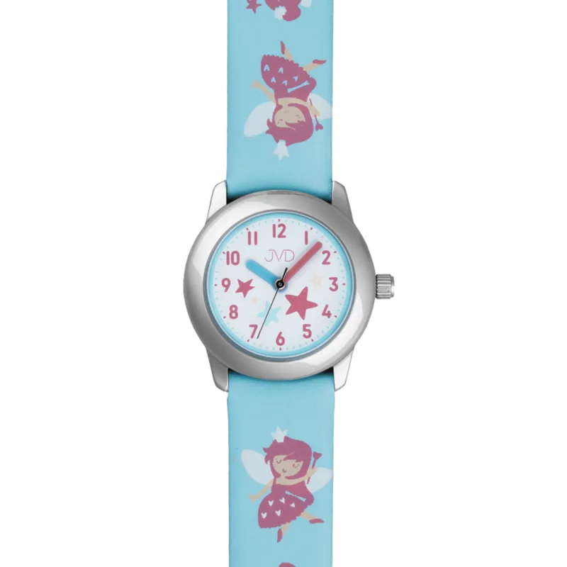 JVD Dětské dívčí modré náramkové hodinky s vílami JVD J7223.6