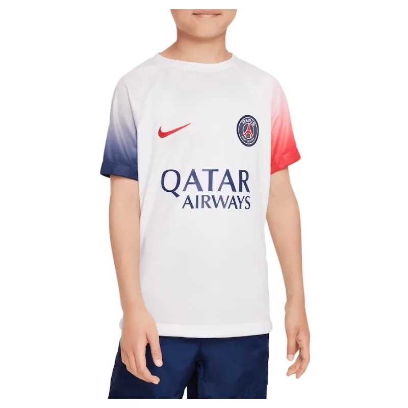 Nike Paris Saint-Germain FC - PSG predzápasový dres biely detský 2023-2024