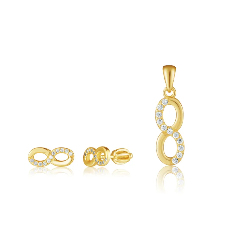 JVD Dámská pozlacená stříbrná souprava se zirkonSVLS0137SH2GO00