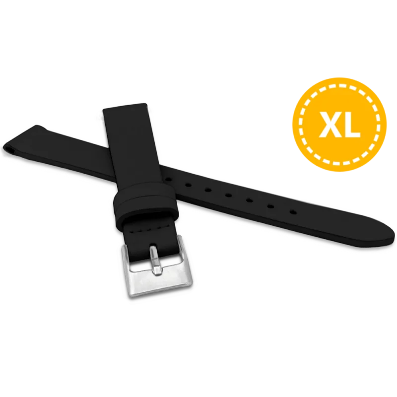 MINET XL Prodloužený černý řemínek z luxusní kůže Top Grain - 16 - XL MSSXB16