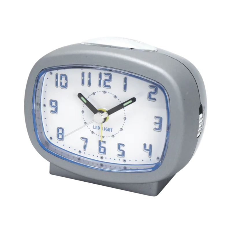 JVD Analogový netikající tichý budík JVD SRP540.3 s modrým LED podsvícením