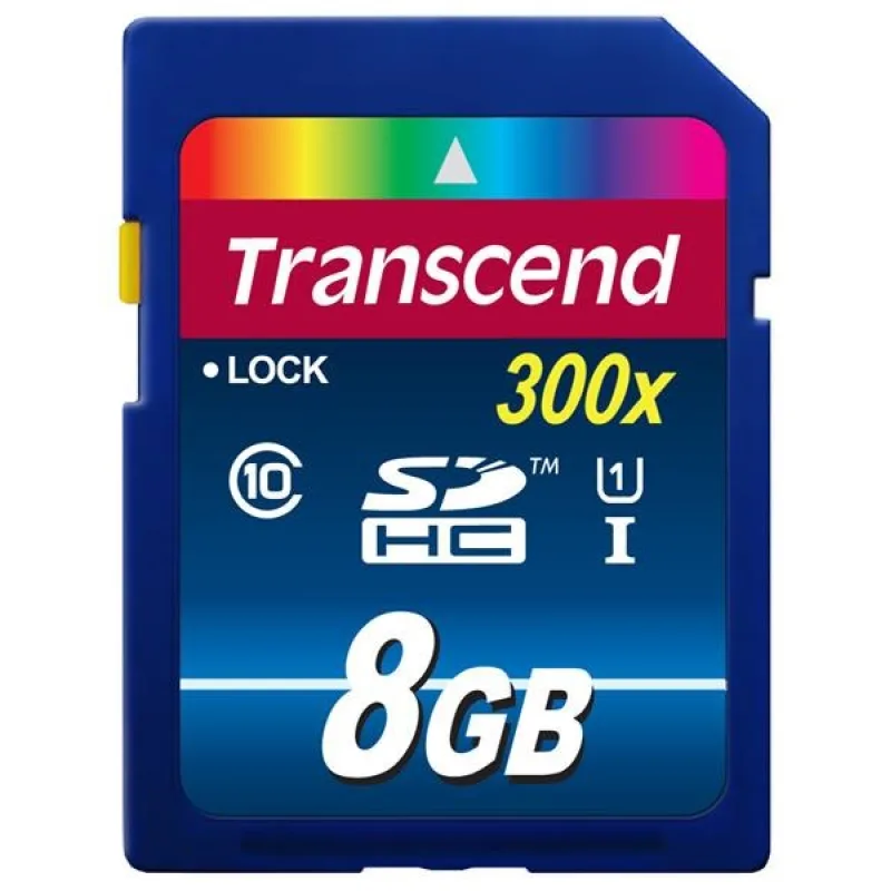 Karta TRANSCEND SDHC 8GB Premium, Class 10 UHS-I, 300X TS8GSDU1