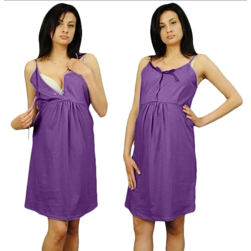 e MaaMaa Nočná košieľka na ramienka - fialová