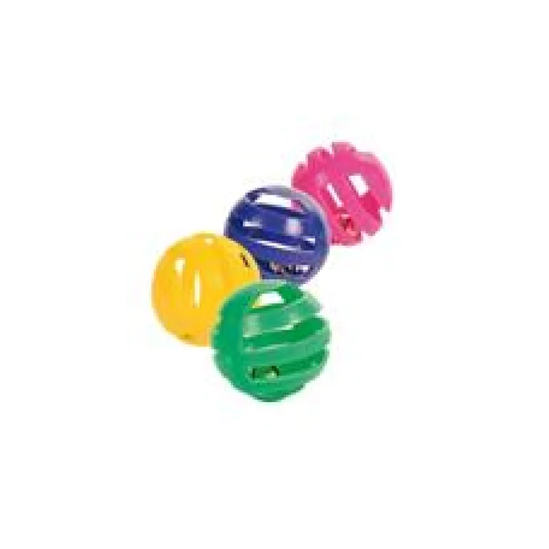 Sada plastových míčků s rolničkou 4 cm 4 ks
