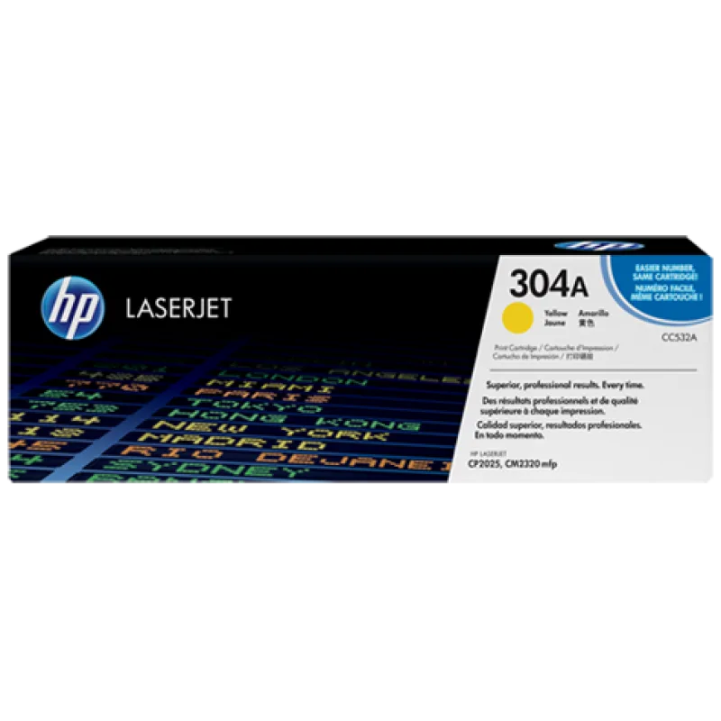 Toner cartridge, yellow pre CP2025 pre 2,800 str. CC532A