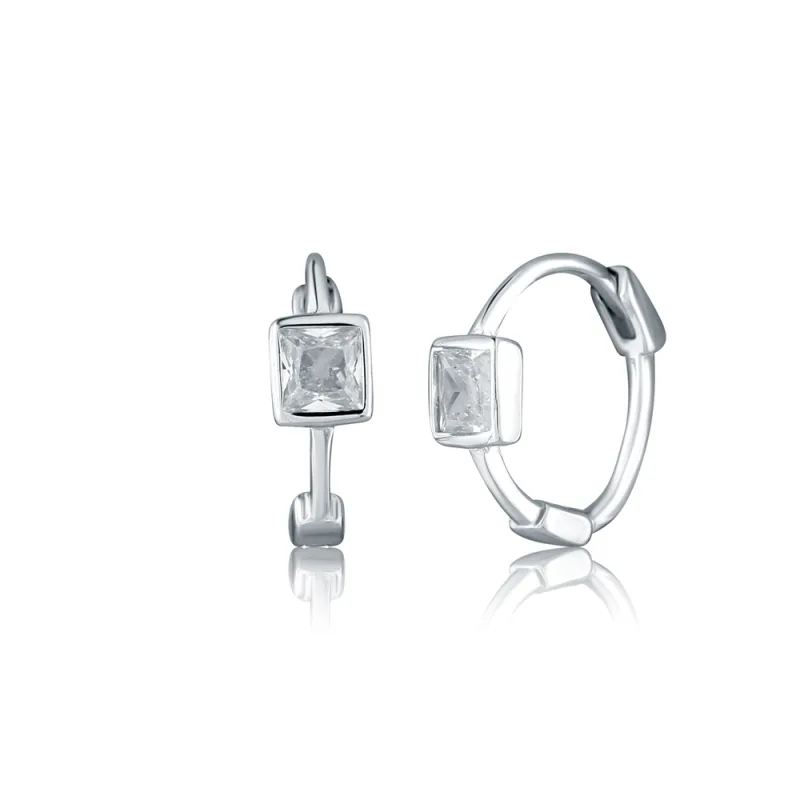 JVD Dámské stříbrné kruhové náušnice se zirkony SVLE2767X86BI00