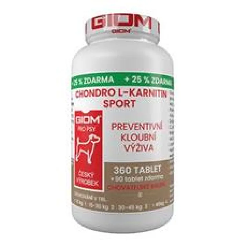 Giom S pes Chondro L-karnitin SPORT 360 tbl+25% zdarma