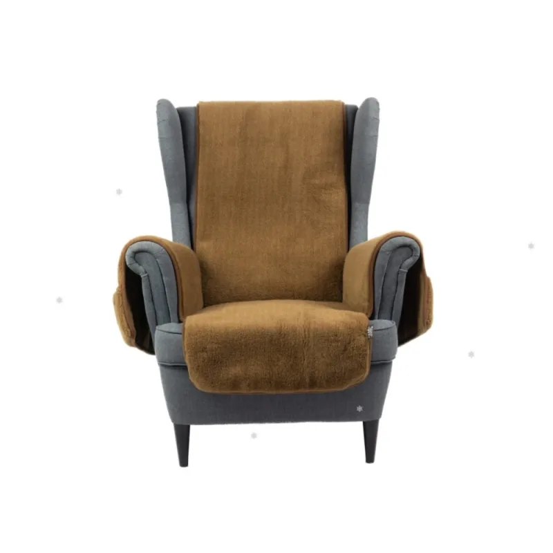 Poťah na kreslo z merino vlny hnedý