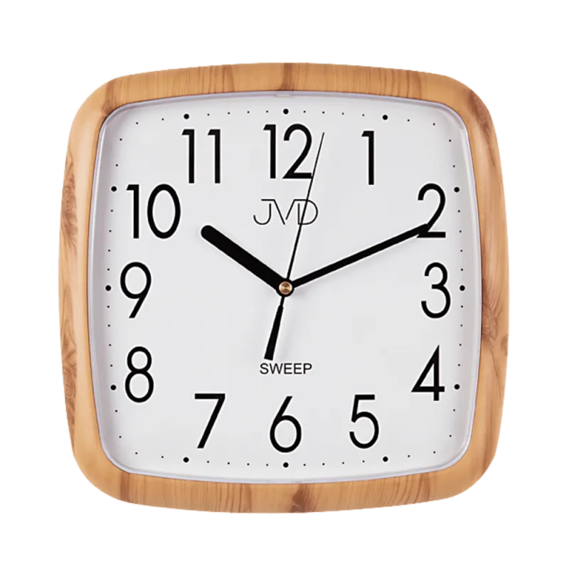 JVD Hranaté nástěnné hodiny JVD quartz H615.3 imitace dřeva - světlé