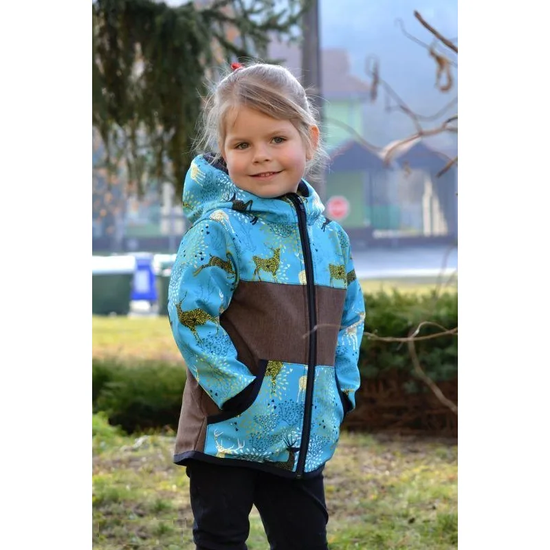 Softshellová bunda - zimná - hnedá/jelenia, veľ. 140-152