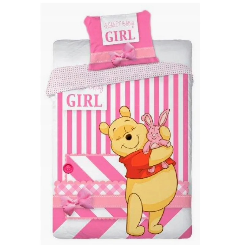 Obliečka do postieľky Macko Pú Girl 100x135/40x60 cm