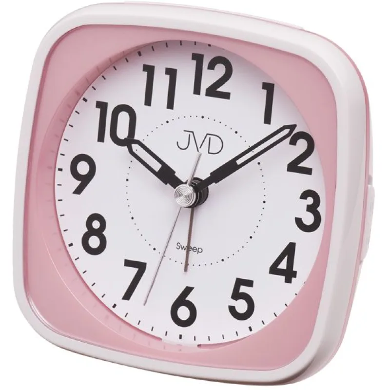 Moderní růžový analogový budík JVD sweep SRP838.4