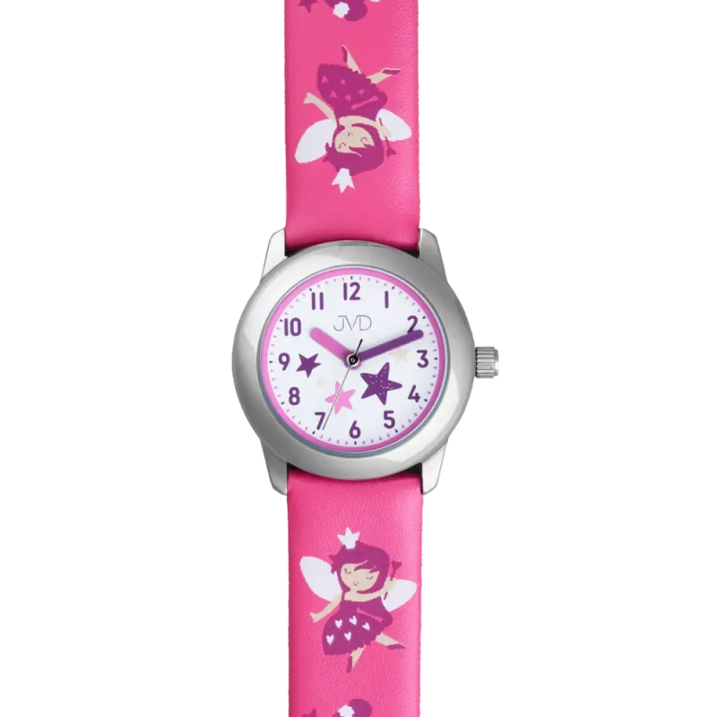 JVD Dětské dívčí růžové hodinky s vílami JVD J7223.4