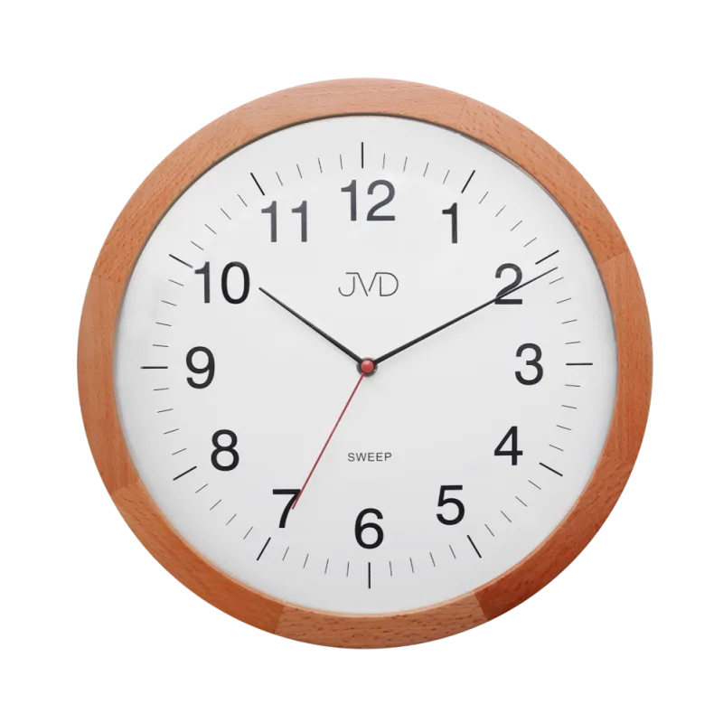 JVD Dřevěné kulaté tiché netikající hodiny JVD NS22009/41