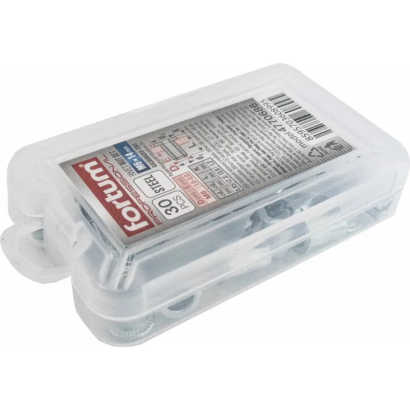 Matice nitovacie oceľové, M8x16mm, 20ks, pozinkované, FORTUM