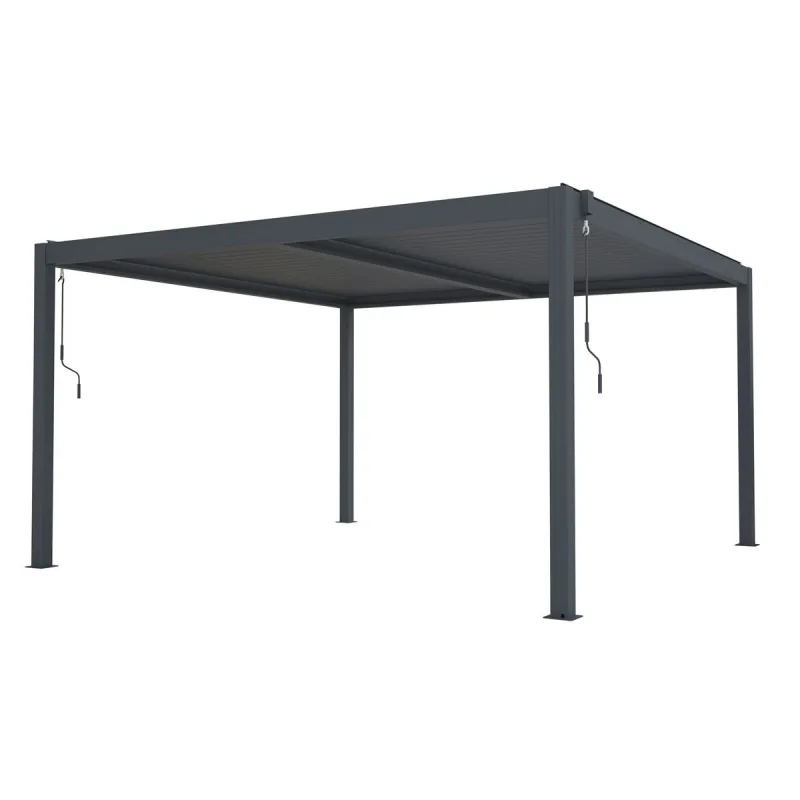 Bioklimatická pergola G21 Austin 4x4 m, antracitová hliníková