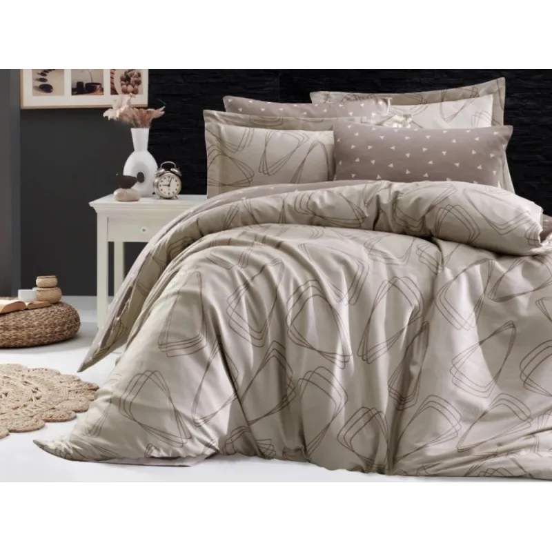 Brotex Obliečky Satén Rovena mocca 140x220/70x90 cm