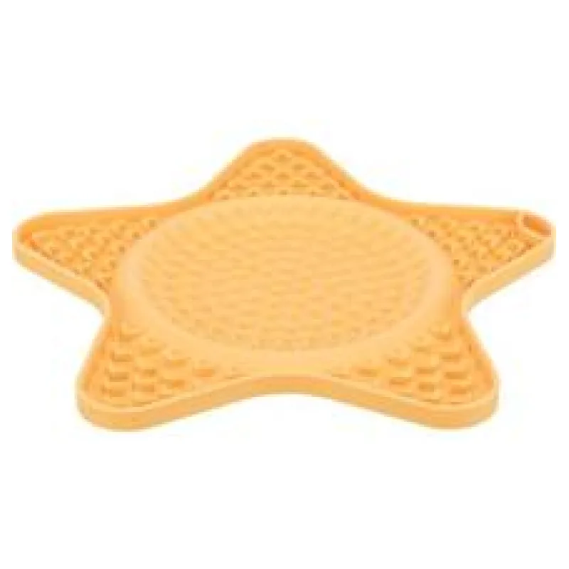 Lick´n´Snack HVĚZDA - podložka k pomalému krmení, 23,5 cm, silikon, žlutá 1ks / 23,5cm