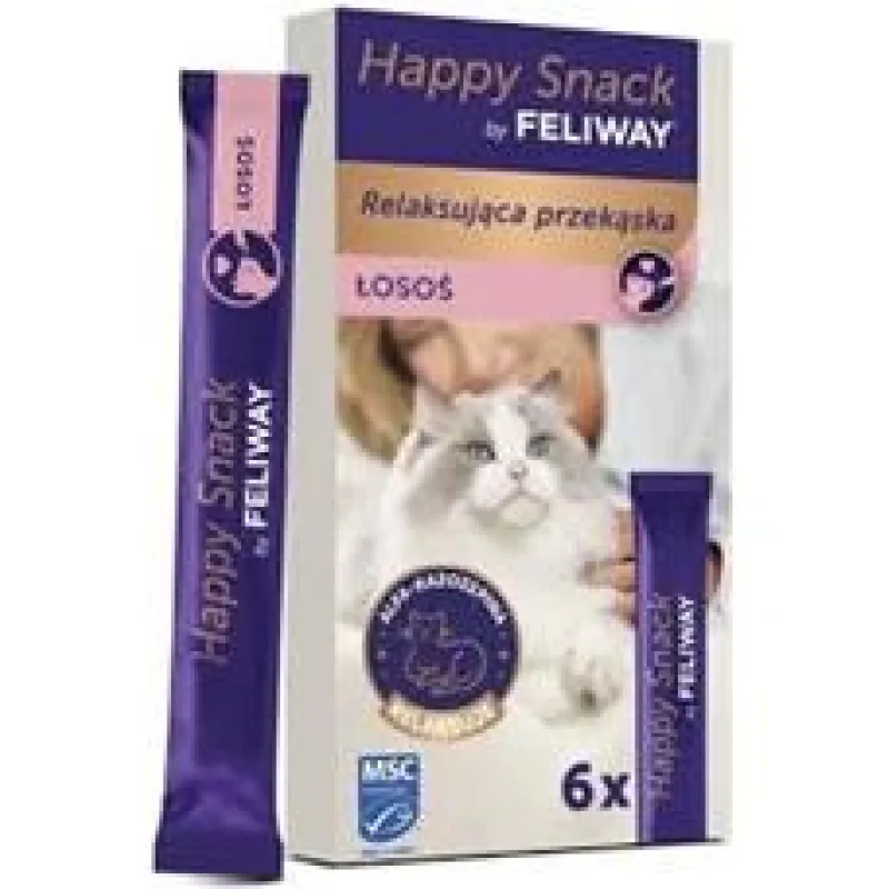 Feliway Happy Snack Losos 6x15g