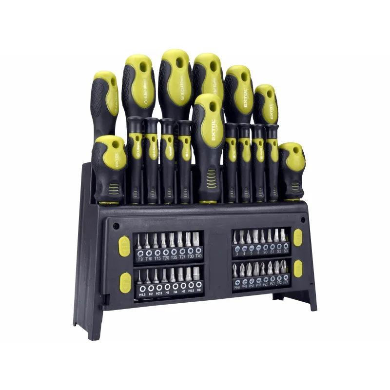 Skrutkovač magnetické s plastovým stojanom, 49-dielna sada, CrV, EXTOL CRAFT