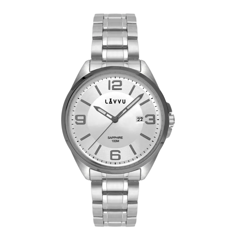 LAVVU Pánské hodinky se safírovým sklem HERNING Grey LWM0097