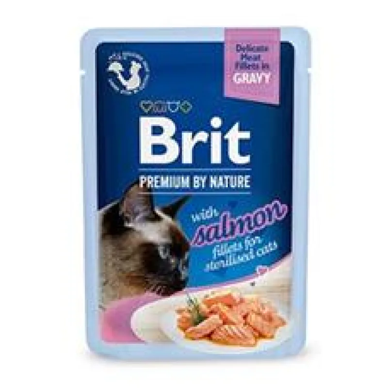 Brit Premium Cat D Fillets Gravy Salmon Sterilised 85 g