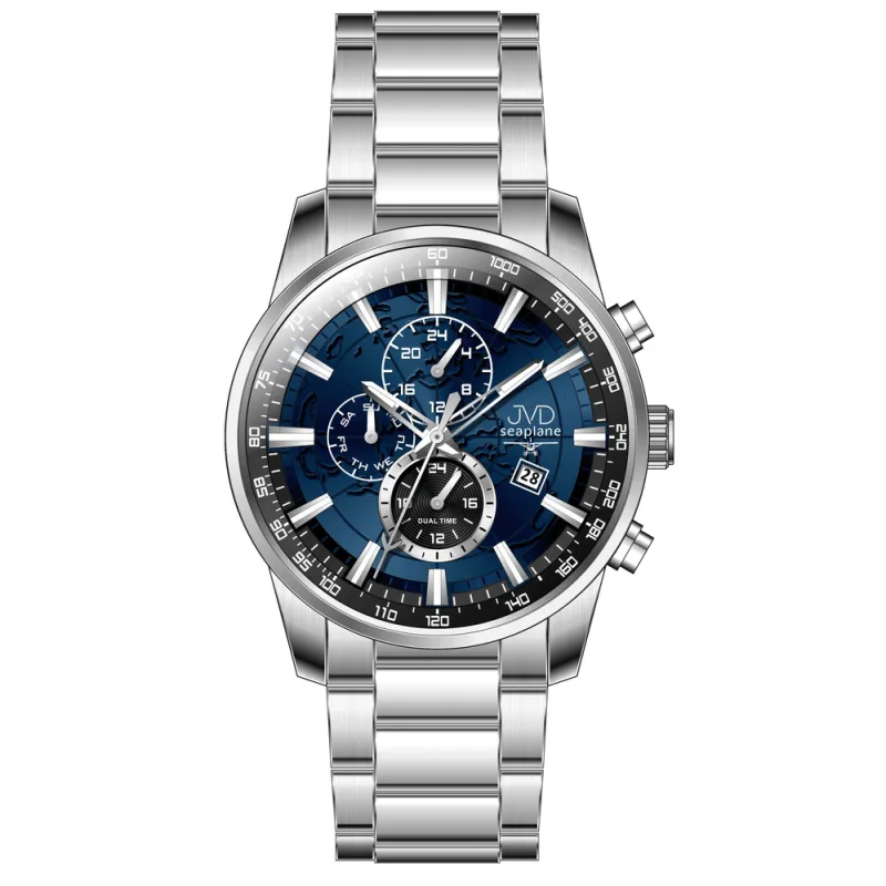 JVD Pánské ocelové vodotěsné ocelové hodinky chronograf JVD JE1018.2