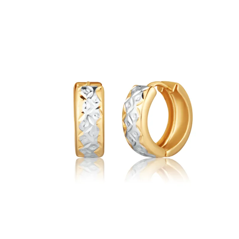 JVD Dámské zlaté kruhové náušnice z bílého a žlutého zlata ryz. 585/1000 ZE0955XJ81-9700