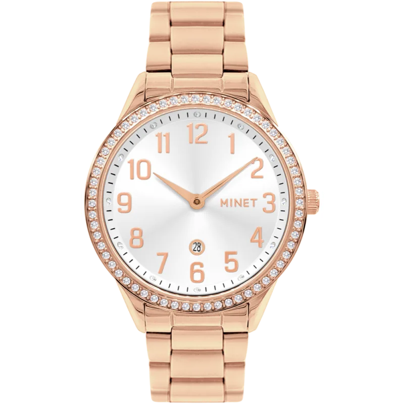 MINET Rose gold dámské hodinky AVENUE s čísly MWL5300