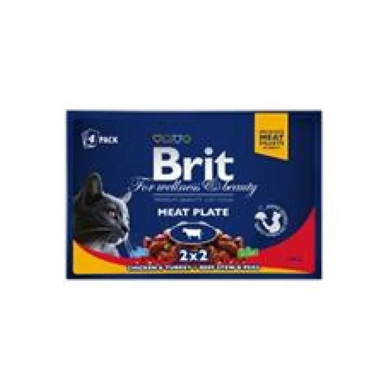 Brit Premium Cat kapsa Meat Plate 400 g (4x100 g)