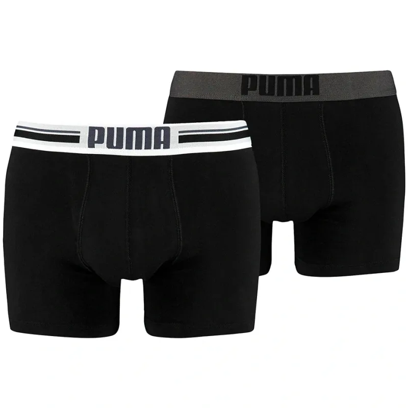 Puma Placed Logo 906519 03 Boxer 2 Pack Black