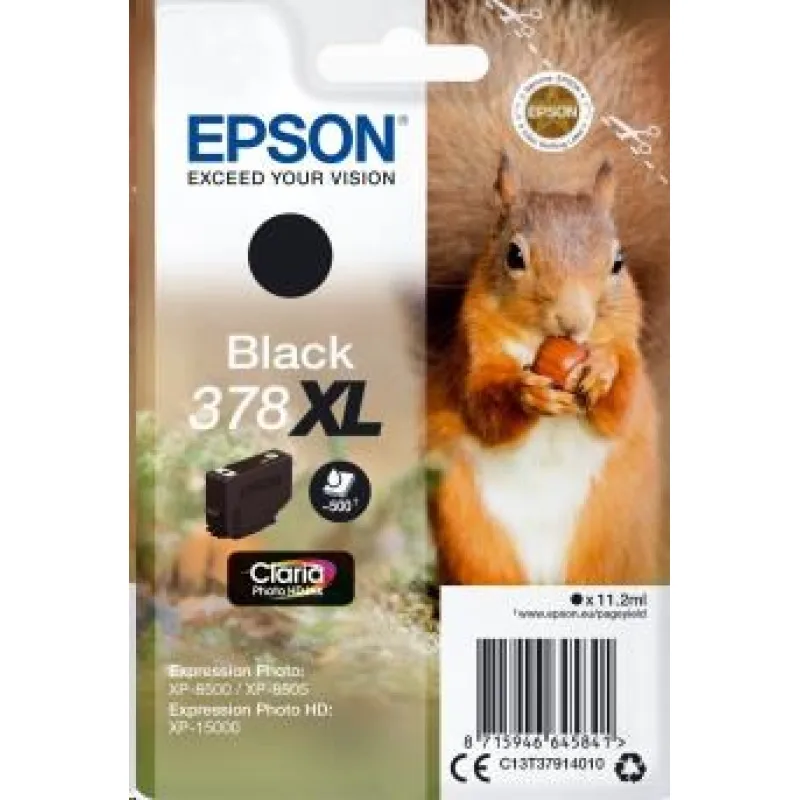 EPSON ink čer Singlepack Black 378XL Claria Photo HD Ink 11, 2 ml…