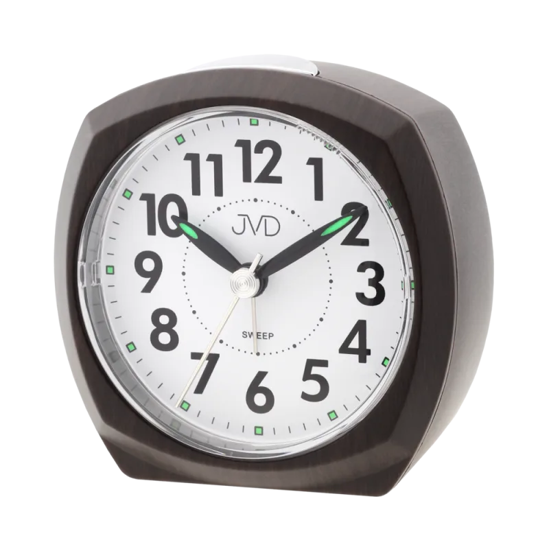 Tichý netikající moderní analogový budík v imitaci dřeva JVD SRP402.4