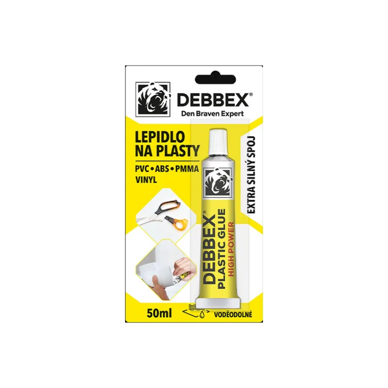 Lepidlo na plasty 50ml, bledožlté, Den Braven