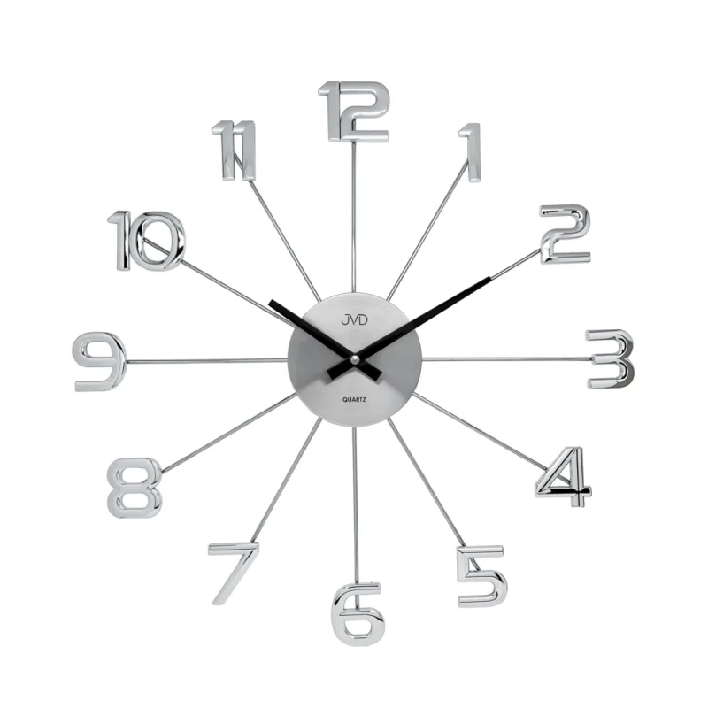 JVD Designové černé rose gold paprskovité kovové hodiny JVD HT072.3 s číslicemi