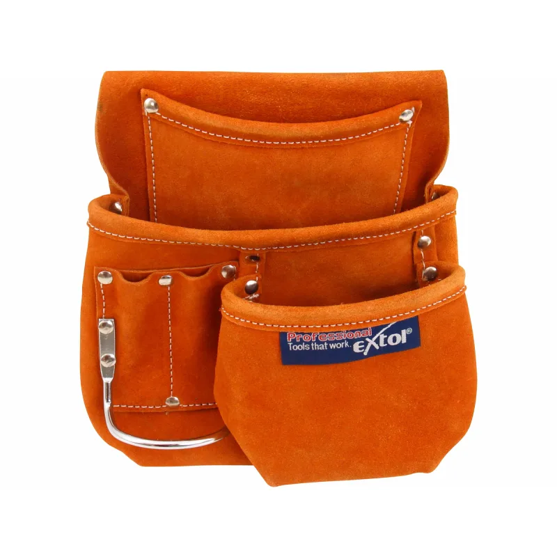 Vrecko na náradie, jednodielne, 6 vreciek, na opasok, kožené, EXTOL PREMIUM