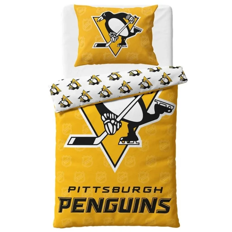 NHL Hokejové obliečky Pittsburgh Penguins Shields 140x200/70x90 cm